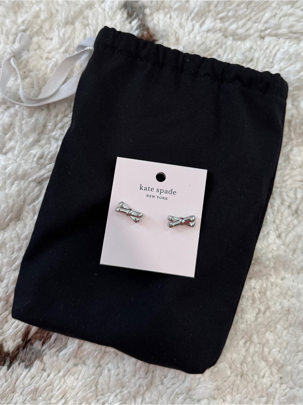 Kate Spade Silver Double Bow Earrings